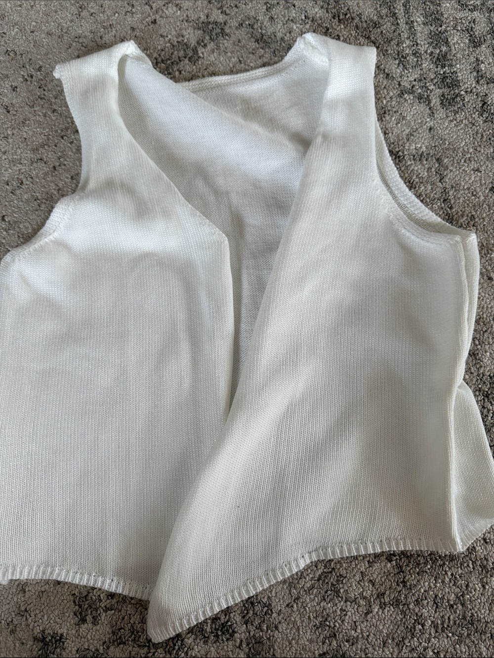 Women’s Cream Knit Sleeveless Vest Top